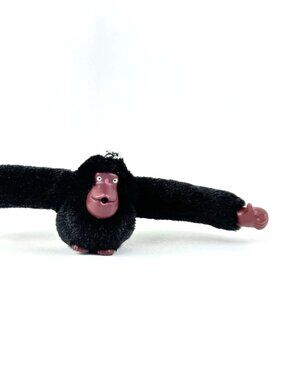 Kipling Monkey Key Chain Purse Charm Davina 6 1/4" L x 2" Black Furry